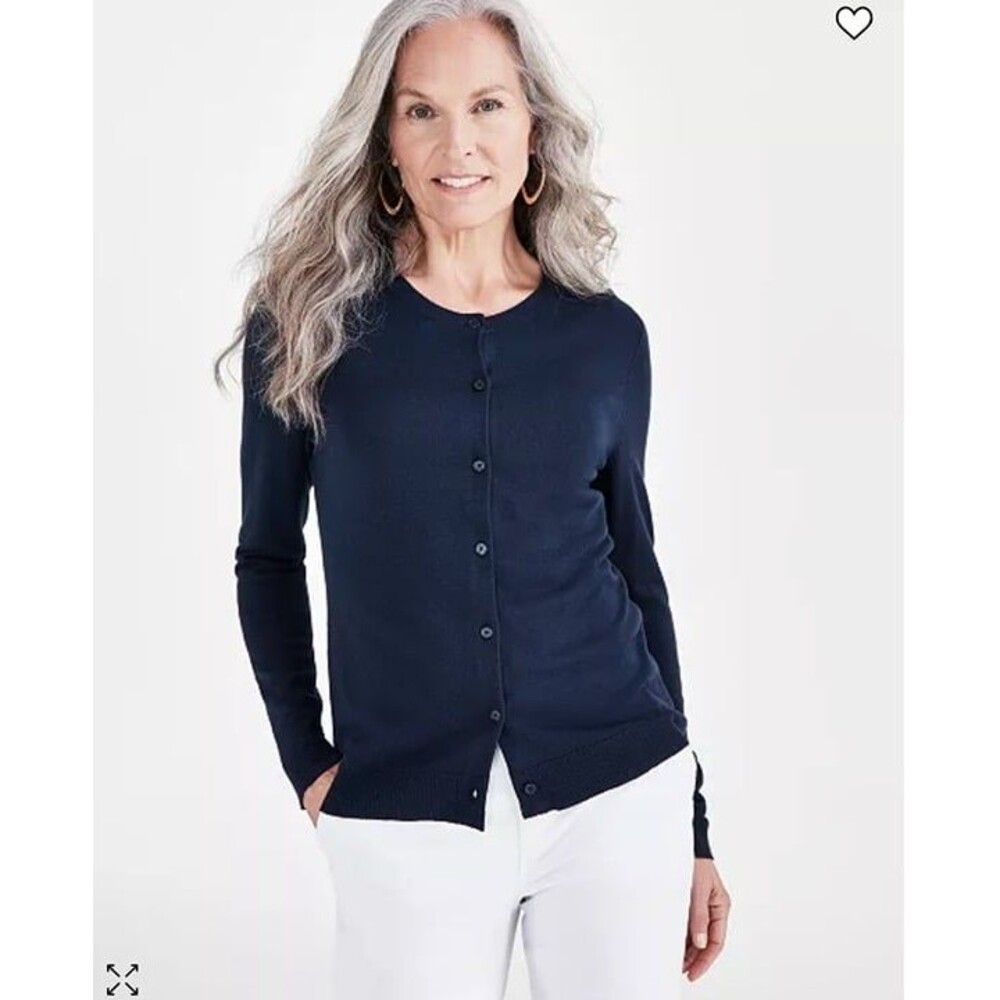 Charter Club size 0x navy blue cardigan. New with tags.
